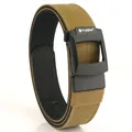 Heavy-duty 3.8cm double-layer nylon tactical belt with quick-release automatic buckle - 120cm / Dark Brown