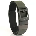 Army green tactical nylon belt with a black quick-release buckle for men - 120cm / Dark Gray