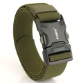 Cintura tattica in nylon elasticizzato verde oliva con fibbia a sgancio rapido - Verde Militare Elastico
