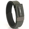 Army green tactical nylon belt with black automatic buckle for men outdoor pants - 120cm / Dark Gray