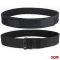 5CM wide black tactical nylon belt with metal automatic buckle and MOLLE system - S / Black