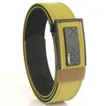 Double-layered tactical nylon belt for men with military green heavy-duty automatic buckle - Coyote Brown