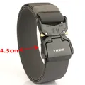Tactical nylon stretch belt 4.5cm wide with quick-release metal buckle for men - 125cm / Dark Gray