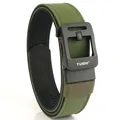 Cintura tattica in nylon con fibbia automatica nera opaca in verde militare e nero - 120cm / Verde Militare