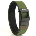 Army green tactical nylon belt with durable black polymer automatic buckle for outdoors - 120cm / Army Green