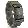 Tactical nylon belt with camouflage pattern and black quick-release buckle - Hemmed Classic Camouflage