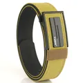Cintura tattica da uomo in nylon verde militare con fibbia automatica a doppio strato - Marrone coyote