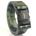 Tactical nylon belt with jungle camouflage pattern and quick release alloy buckle - Hemmed Army Green Camouflage