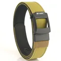 Tactical dual-layer nylon belt with olive green and black weave and automatic buckle - 120cm / Coyote Brown