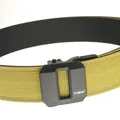 Tactical nylon belt in khaki and black with a matte finish automatic buckle - Tan