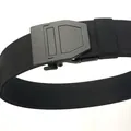 Heren dubbellaagse tactische nylon riem met matzwarte automatische gesp details - Zwart