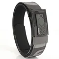 Tactical nylon belt with grey camouflage pattern and black matte automatic buckle - Dark Gray Camouflage