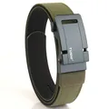 Tactical nylon belt with aviation aluminum buckle and blue quick-release button - Army Green / 120
