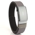 Mens gray automatic buckle nylon belt with aviation aluminum alloy clasp and woven strap - Twill Dark Gray