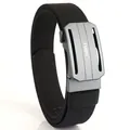 Men's nylon tactical belt with aluminum alloy automatic buckle and high-density weave - Black