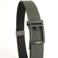 Cinturón táctico para hombre en nylon verde militar con hebilla automática negra duradera - Longitud Estándar / Gris oscuro