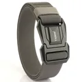 Ceinture tactique extensible avec boucle en alliage d'aluminium et logo TUSHI - Gris foncé