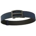 Navy blue tactical nylon belt for men with a matte black automatic metal buckle - Dark Blue