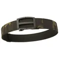 Men's double-layered thick nylon tactical belt with matte buckle in dark camouflage - Black Green Camo