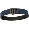 Navy blue tactical nylon belt with reinforced double layers and matte black buckle - Dark Blue