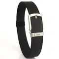 Double-layered nylon tactical belt with automatic metal buckle for outdoor activities - 120cm / Black