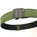 Tactical dual-layer nylon belt in army green with a sturdy black quick-release buckle - 120cm / Army Green