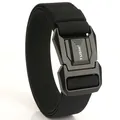 Cintura tattica in nylon nero 3,8cm per uomo con fibbia a sgancio rapido in metallo - Nero