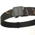 Tactical camouflage nylon belt featuring a black quick-release buckle with TUSHI logo - 120cm / Black Green Camo