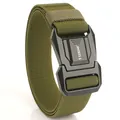 Cintura tattica elastica in nylon verde militare con fibbia rapida in alluminio - Verde Militare