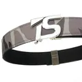 Grijze camouflage nylon riem met zilveren metalen TS automatische gesp voor buiten - Donkergrijze Camouflage