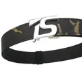 Tactische nylon riem met donker camouflagepatroon en zilveren metalen gesp - Zwart Groen Camouflage
