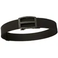 Men's double-thick tactical nylon belt in all black with a matte metal buckle - Black