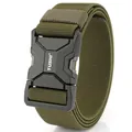 Cintura tattica in nylon verde militare con fibbia in lega a sgancio rapido da uomo - 125cm / Verde Militare