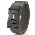 Tactical nylon belt with a quick-release alloy buckle and durable stretch woven webbing - 125cm / Dark Gray