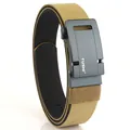 Khaki nylon tactical belt with automatic aluminum buckle and woven dual-layer fabric - Coyote Brown / 120