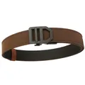 Brown heavy-duty nylon tactical belt for men with matte black metal automatic buckle - Dark Coffee