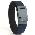 Tactical nylon web belt in navy blue with matte grey aviation alloy buckle - Twill Royal Blue / 120