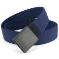 Ceinture tactique homme en nylon bleu marine avec boucle en plastique noir mat robuste - 120cm / Bleu royal