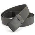 Ceinture tactique en nylon gris foncé pour hommes avec boucle en plastique noir mat - 120cm / Gris clair