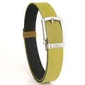 Olive green double-layer nylon tactical belt with a silver brushed automatic metal buckle - Coyote Brown
