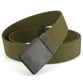 Ceinture tactique en nylon vert armée pour hommes avec boucle en plastique noir mat - 120cm / Vert Militaire