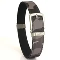 Tactical nylon belt for men featuring a gray camouflage pattern and matte metal buckle - Dark Gray Camouflage