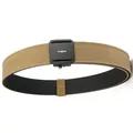 Khaki and black double-layered tactical nylon belt with matte black TUSHI buckle - Dark Brown / 120cm