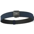 Navy blue tactical nylon belt with automatic black buckle and white TUSHI logo - Dark Blue / 120cm