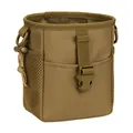 Tactical Molle pouch in coyote tan nylon with drawstring closure and side mesh pocket - Coyote Brown