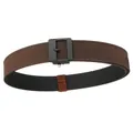 Durable brown tactical nylon belt with matte black buckle and red loop detail - Dark Coffee