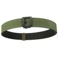 Double-layered olive green tactical nylon belt with black automatic buckle for outdoor use - Standard Length / Army Green