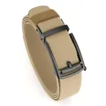 Khaki nylon woven belt with matte black buckle for outdoor tactical and casual wear - 120cm / Black Buckle - Wolf Brown