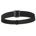 Tactical black nylon belt for men with matte metal pin buckle and thickened woven strap - Black