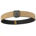 Tactical double-layer nylon belt in khaki sand color with heavy-duty black quick release buckle - Dark Brown